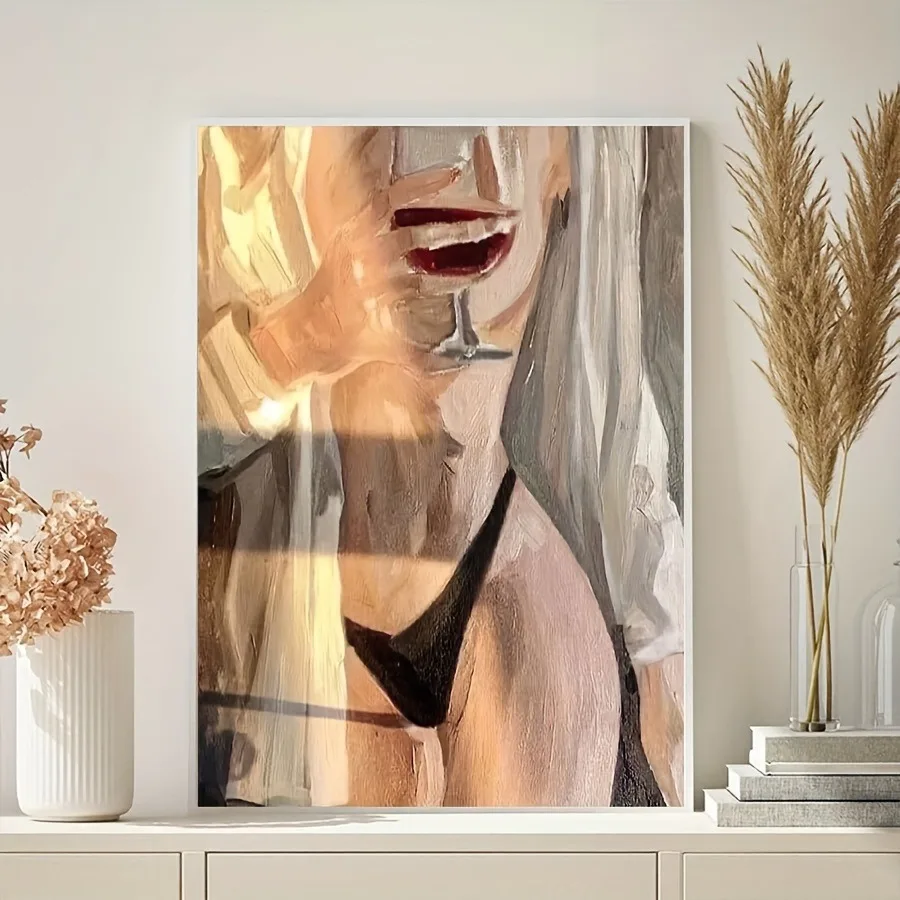 Multifaceted Aesthetic Female Body Artistic Nude Canvas Painting Sexy Poster, Wall Art, Home Decor, Canvas Art, (No Frame)