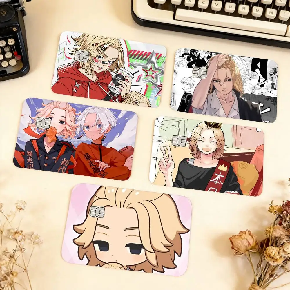 T-Tokyo r-Revengers Mikey Waterproof Film Skin Cover Credit Card Stickers Debit Front Bank Bus Pass