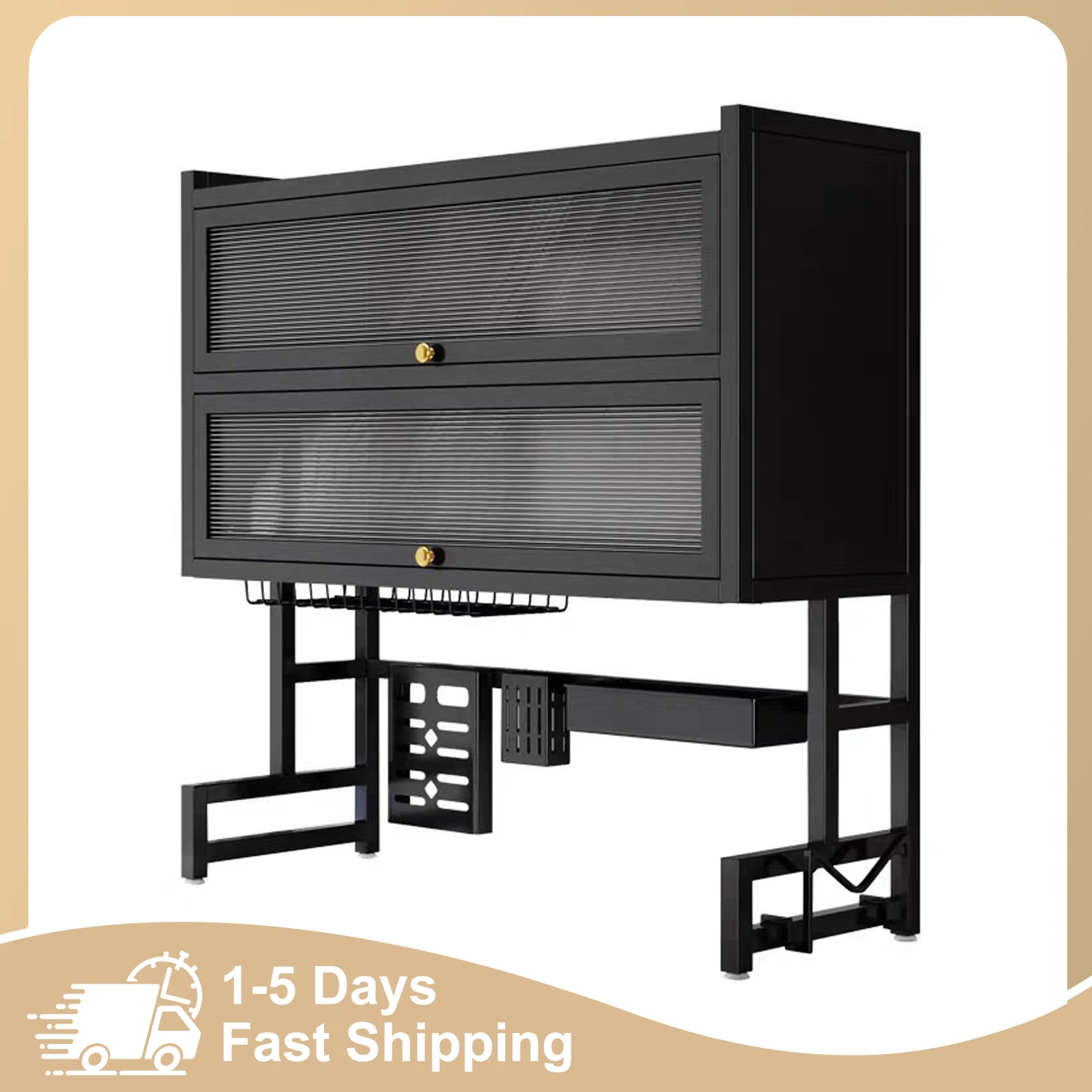 Égouttoir à vaisselle en acier carbone pour évier avec couvercle rabattable réglable pour assiettes, tasses et ustensiles