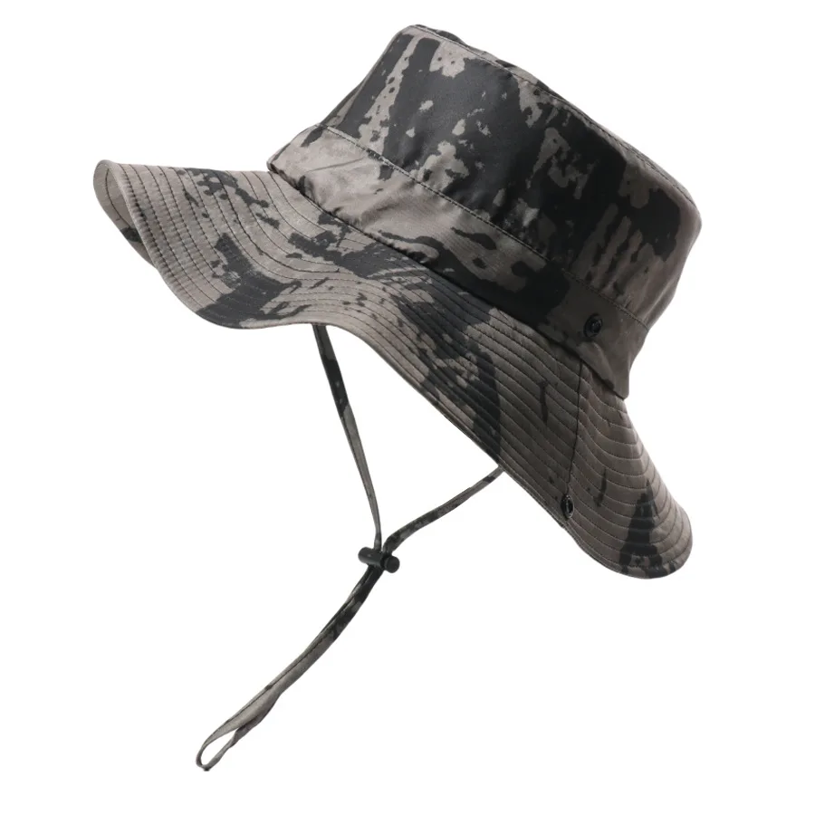 الصيف الرجال تنفس التعادل صبغ صياد القبعات في الهواء الطلق المشي لمسافات طويلة الصيد الأشعة فوق البنفسجية حماية واسعة حافة قبعة بحافة
