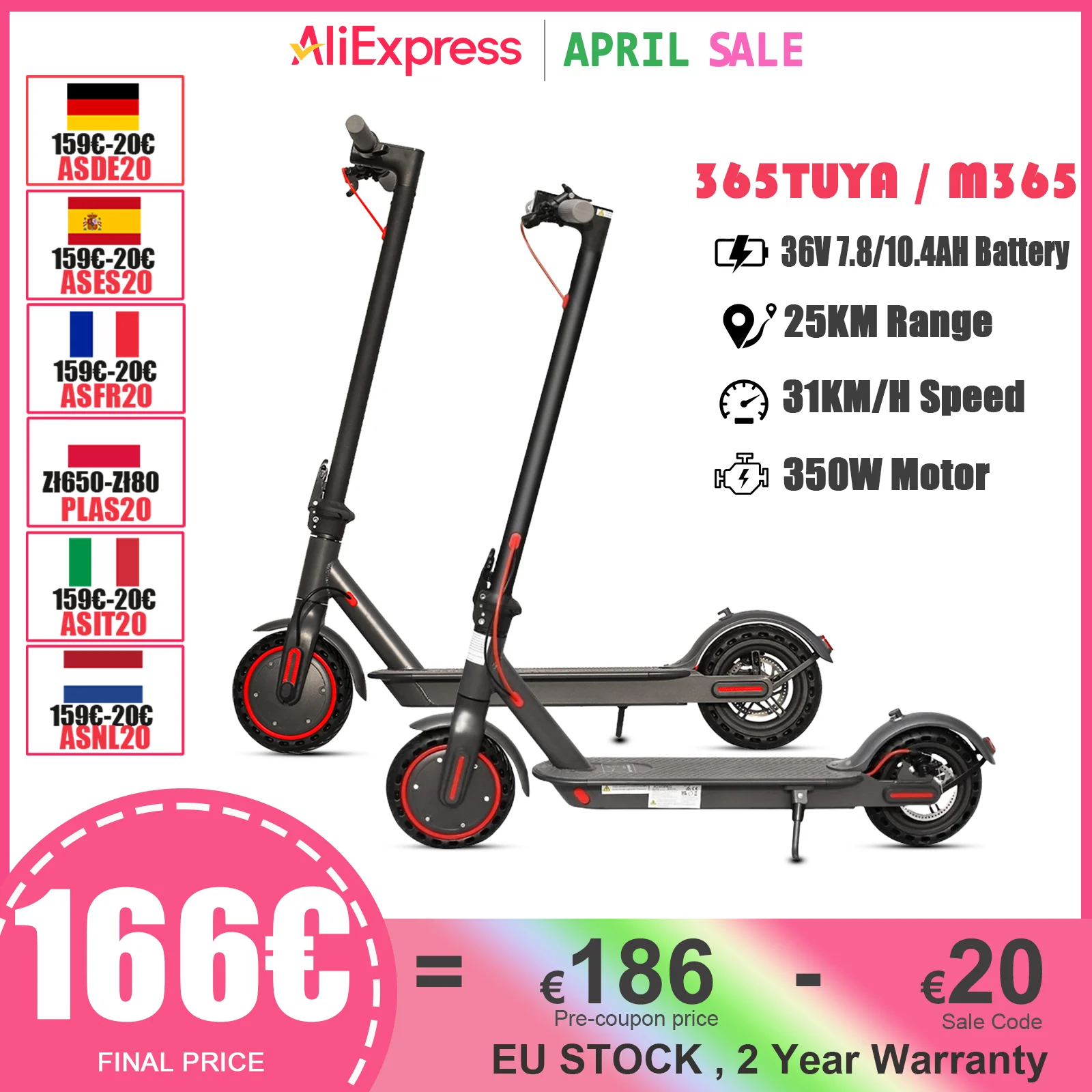 JUICEASE Adult Electric Scooter Maximum Speed Up to 31KM/h 36V 7.5/7.8Ah Long Range 15-20KM Powerful Motor 350W Folding Escooter