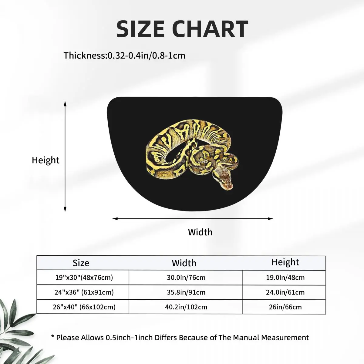 Ball Python Pastel Leopard Flannel Half Round Doormat Non Slip Bathroom Mat Absorbent Floor Carpet for Laundry Room Bathroom
