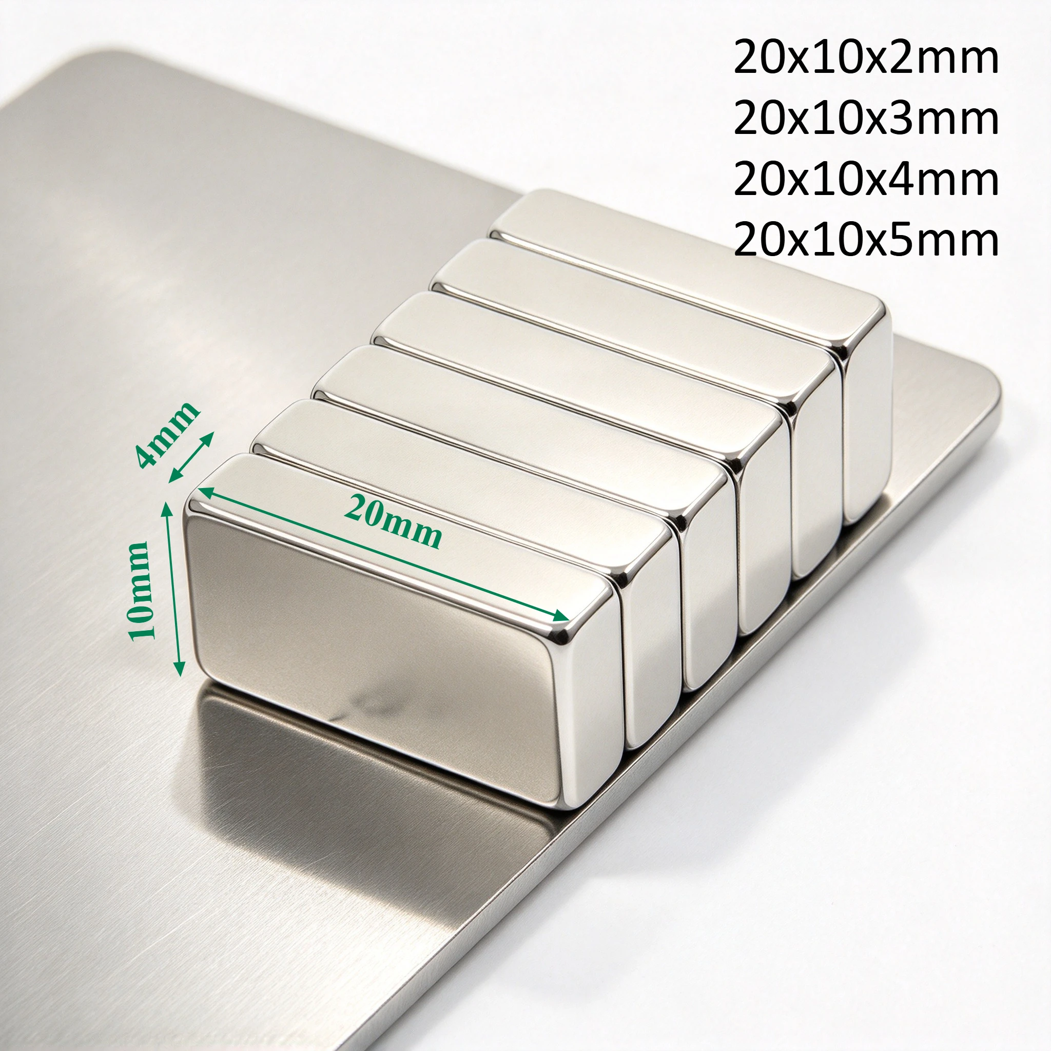 20x10x2mm  20x10x3mm 20x10x4mm 20x10x5mm N35 Neodymium Block Magnet Rare Earth NdFeB Strong Magnet for Hobby DIY