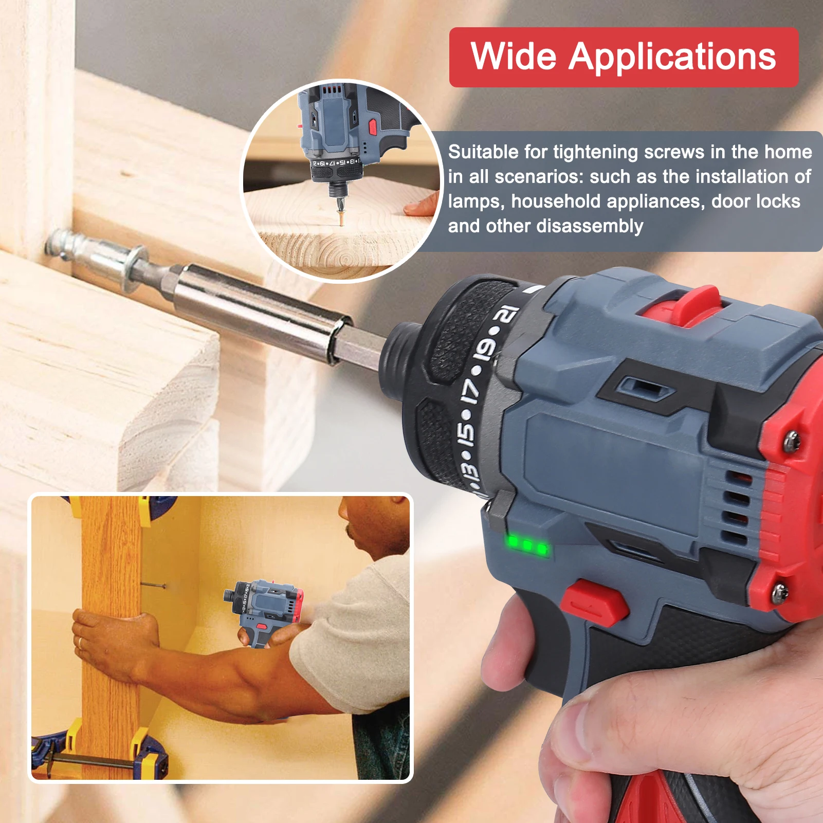 16.8V Brushless Electric Screwdriver 45Nm Multi-function Practical Home Appliance And Furniture Installation Tool