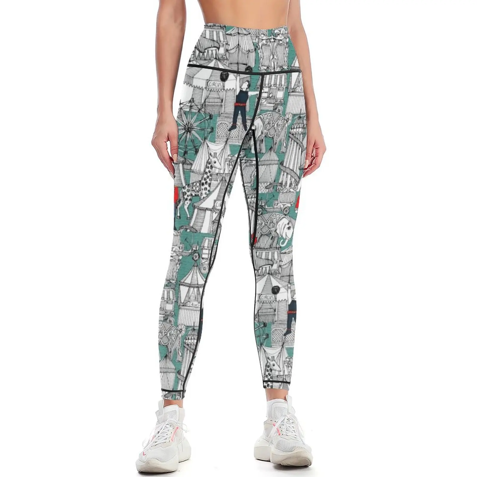

retro circus Leggings Women's high waist gym's sportswear Sports pants woman sport legging Womens Leggings