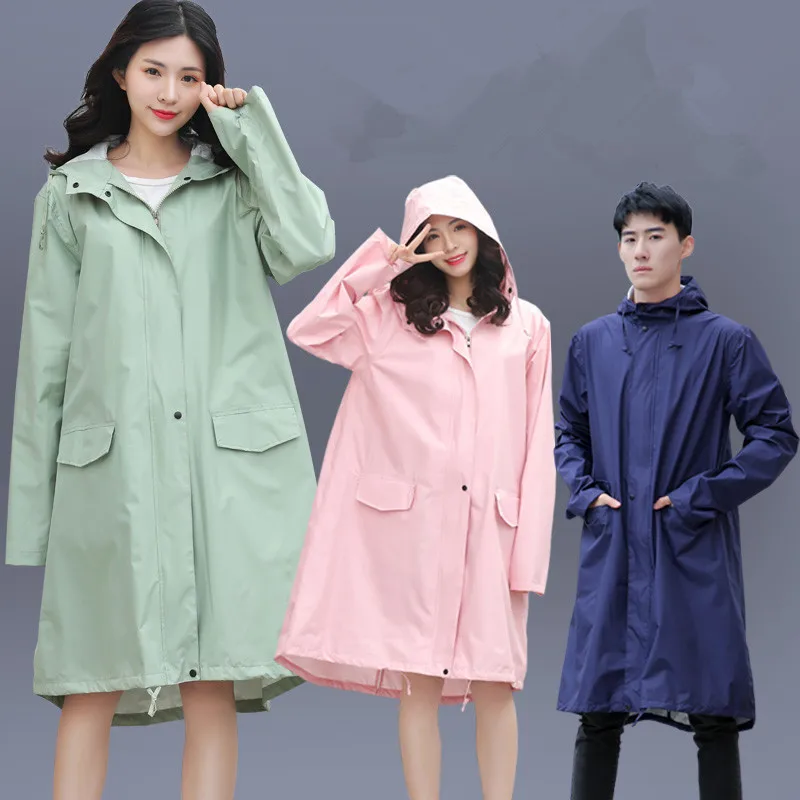 Long Raincoat Women Men Waterproof hooded Rain Coat Ponchos Jacket cloak Female Chubasqueros Impermeables Mujer