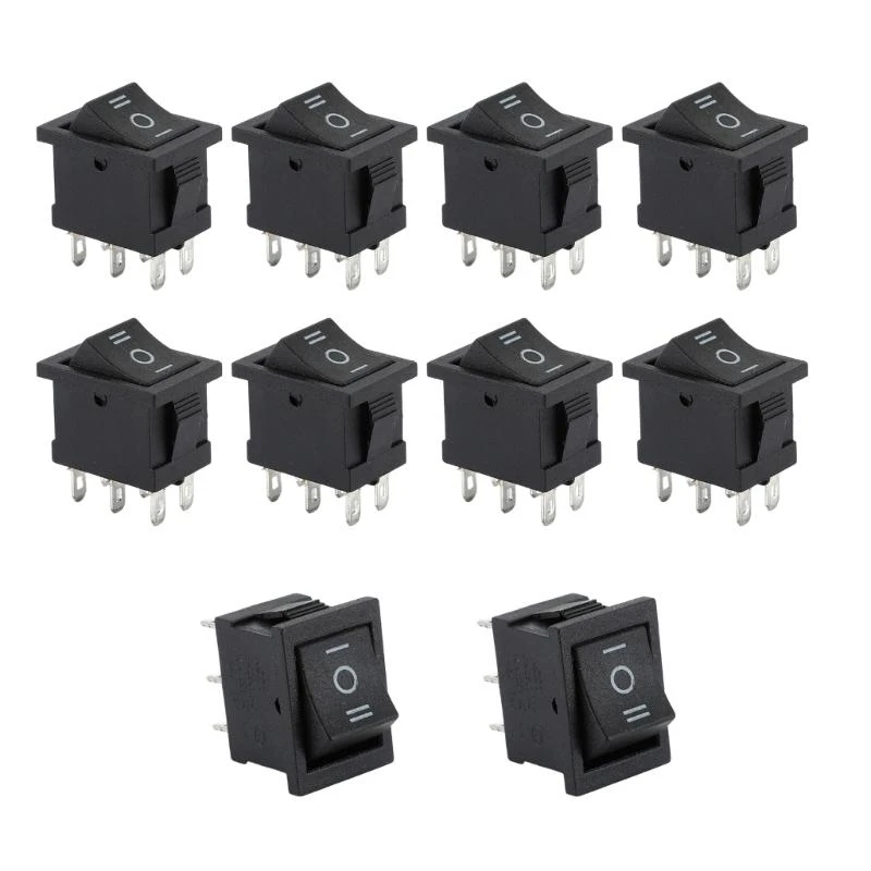 2025 New 1/4/10Pcs Marine Boats Rocker Switches 6 Pin 3 Position Rocker Toggle Switches Rocker Switches for Household Appliance