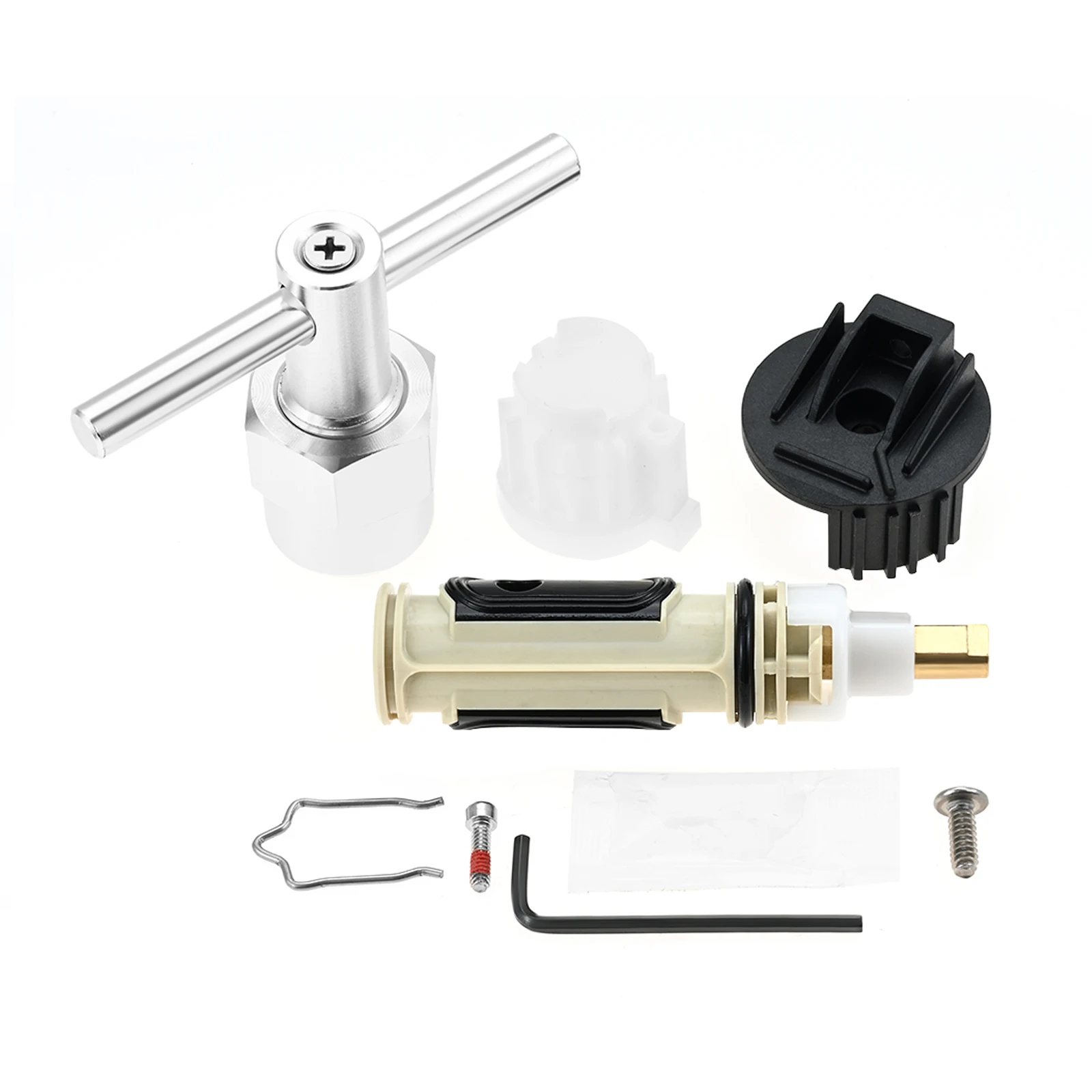 1222 Shower Cartridge Bathtub Faucet Repair Kit with 104421 Cartridge Puller Removal Tool, Retainer Clip & 116653 Handle Adapter