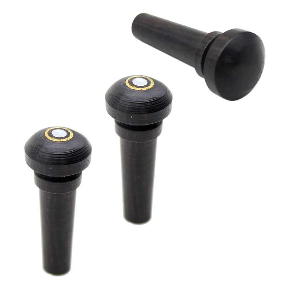 

3 pcs Violin Ebony End Pins Violin Bridge Peg with Fish Eye for DIY Repair Parts Accessories Replacement String Studs