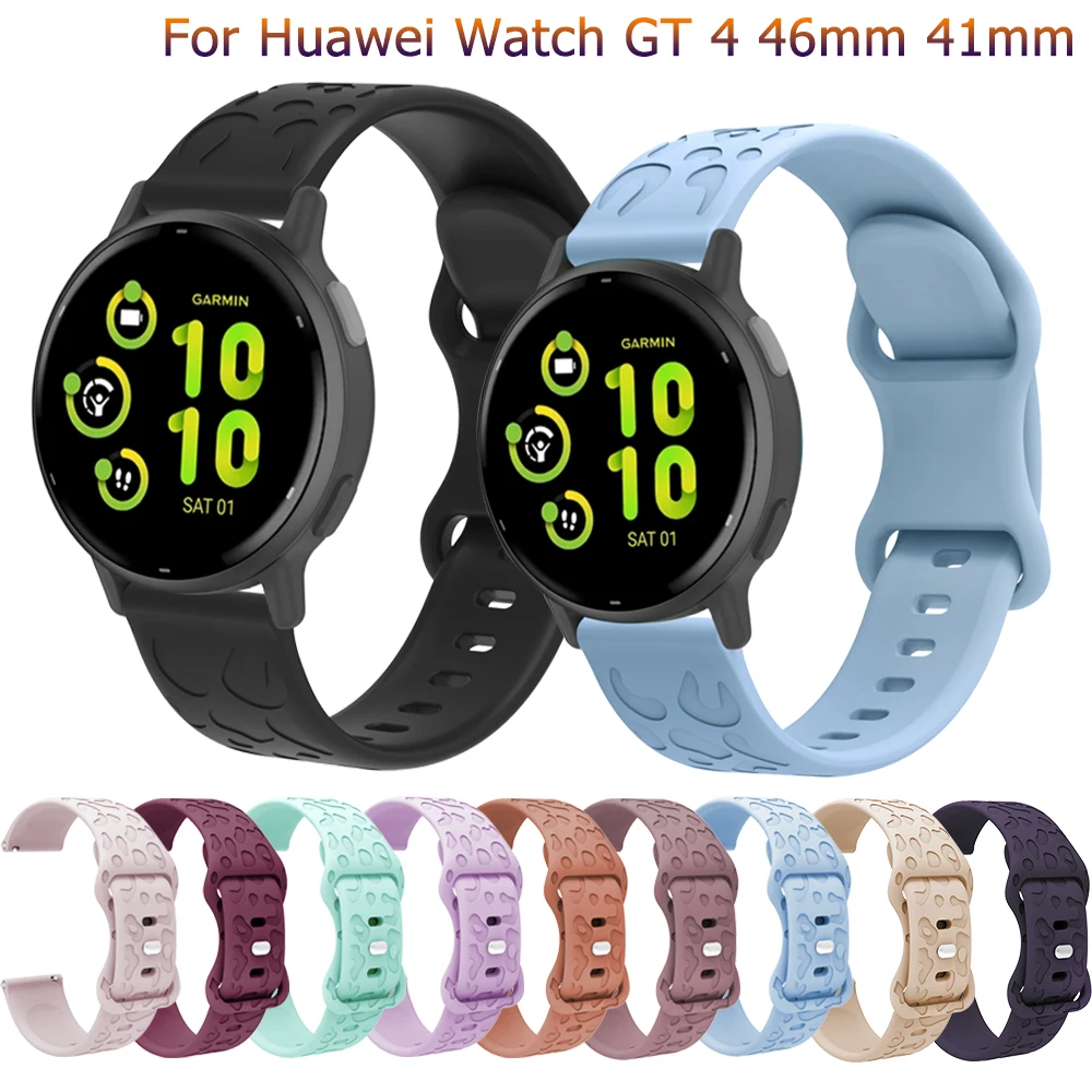 18mm 20mm 22mm Strap For Huawei Watch GT 4 41mm 46mm Silicone Sport Bracelet For Huawei GT 2 GT 3 42mm/GT2 Pro/GT Runner/2E Band