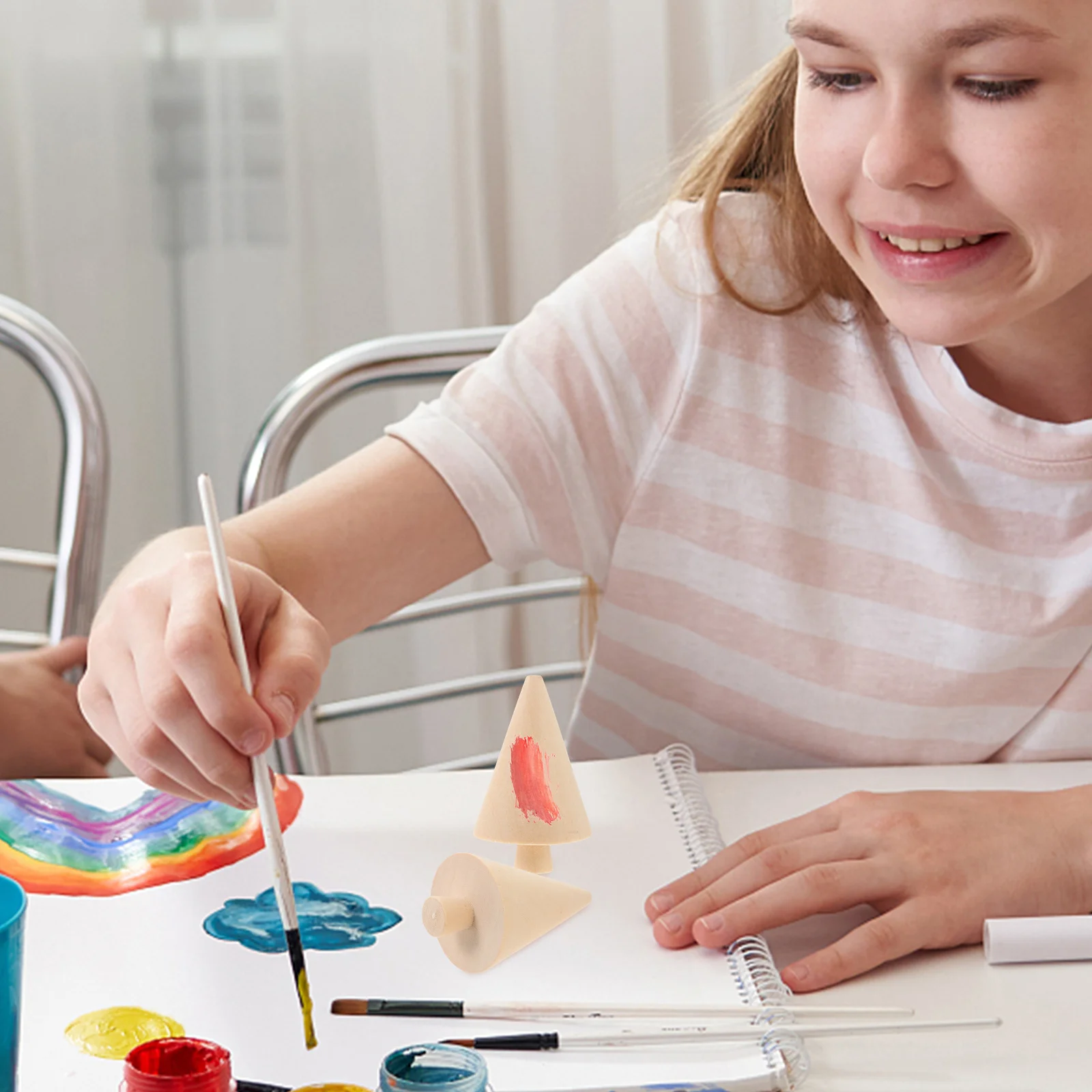 

10Pcs DIY Blank Wood Christmas Trees Acorns Wooden Xmas Tree Crafts Drawing Painting Unfinished Wood Crafts Christmas Trees