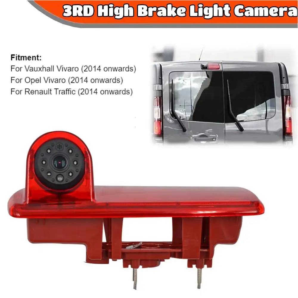 CCD HD Reverse Backup Camera 3rd High Brake Light Parking Aid for Vauxhall Vivaro Opel Vivaro Renault Traffic 2014 Onwards OE