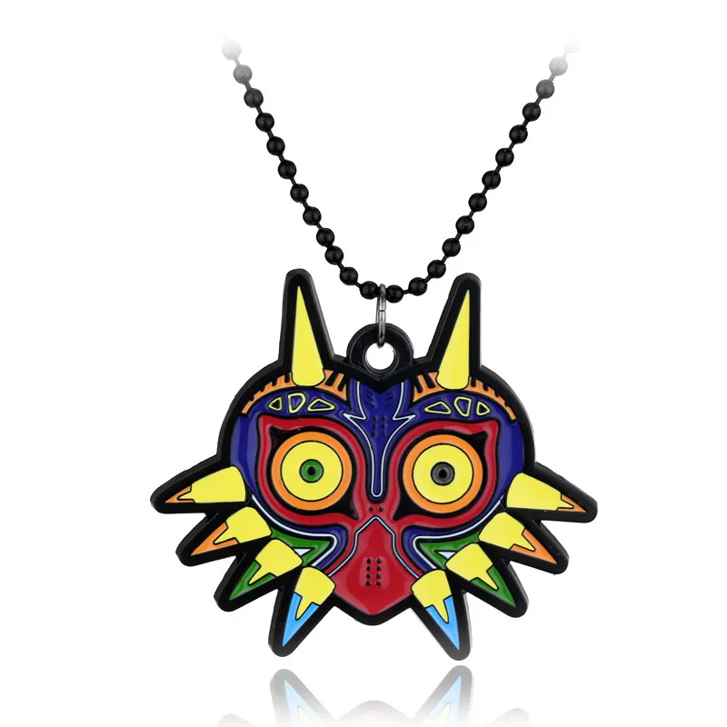 The Legend of Zeldas Enamel Pendant Fashion Necklace for Men Women Majora Mask Beaded Chain Cosplay Party Jewelry Kids Gifts