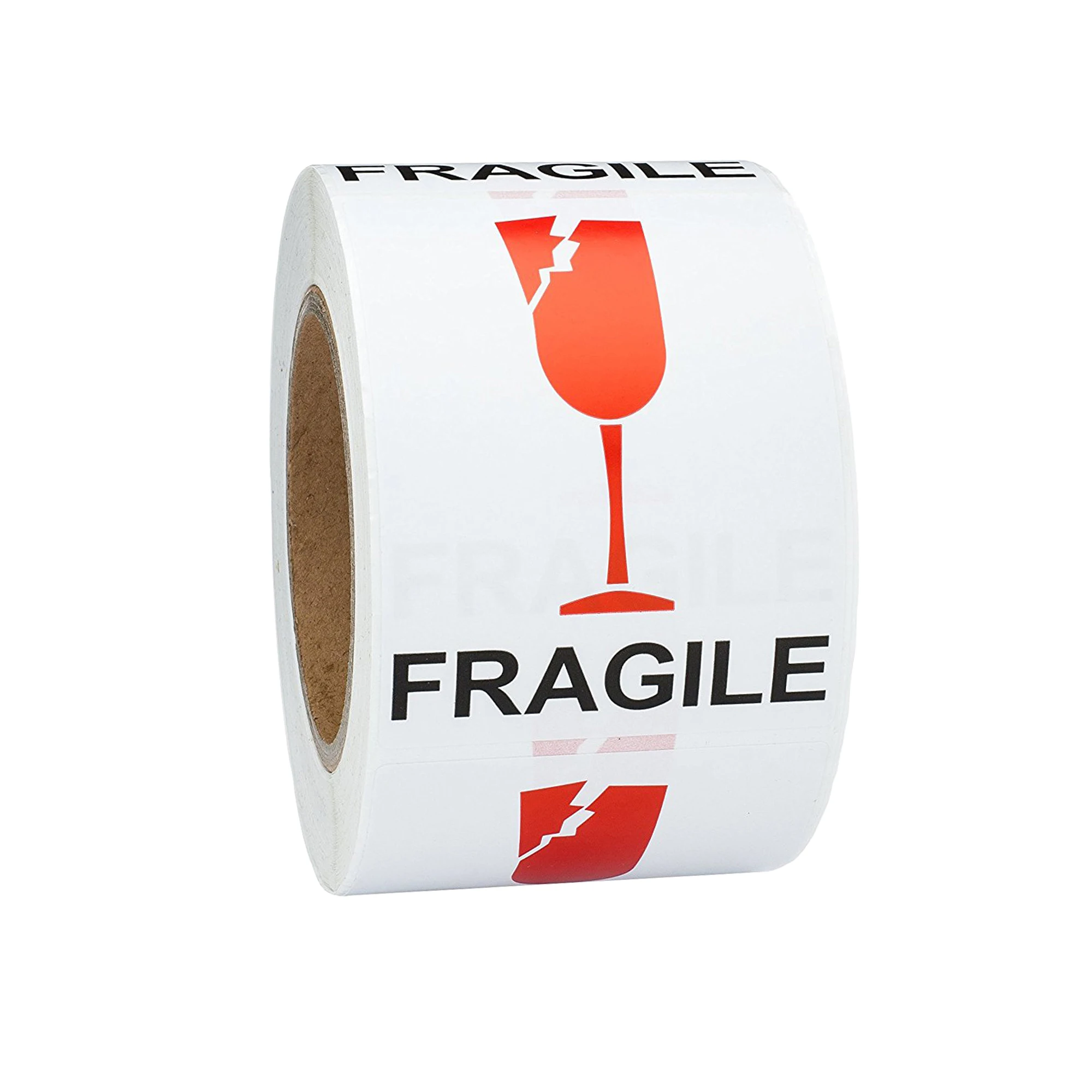 Custom 2 x 3 inch fragile stickers 500 pcs per roll for packing and delivery use