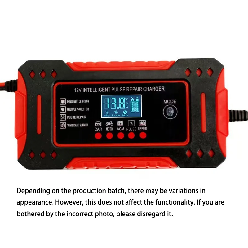 Battery Repair LCD Display 6A 12V Intelligent Car Battery Charger Car and Motorcycle Battery Charging Unit Lead-Acid