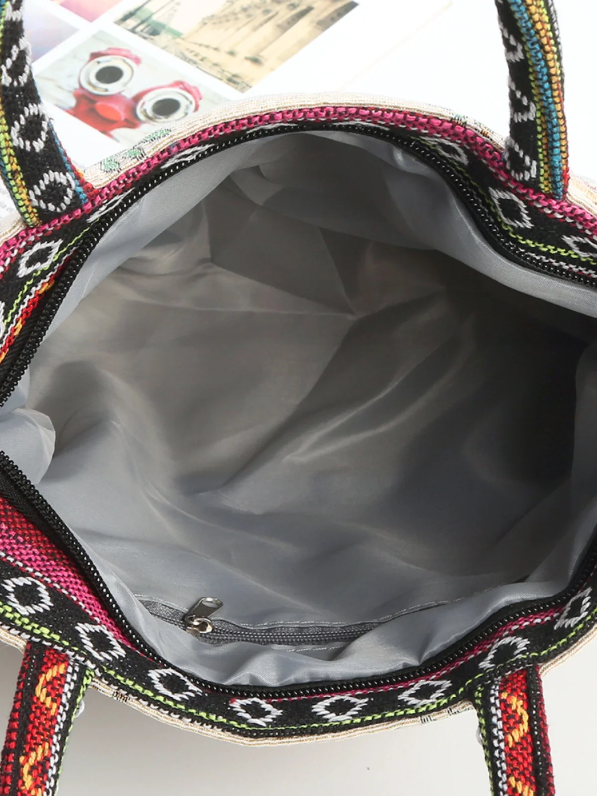 

Faionable Double-Sided Gold Tead Embroidery Canvas Handbag Cute Rabbit Pattern Couples op Bag Soft Square Bag