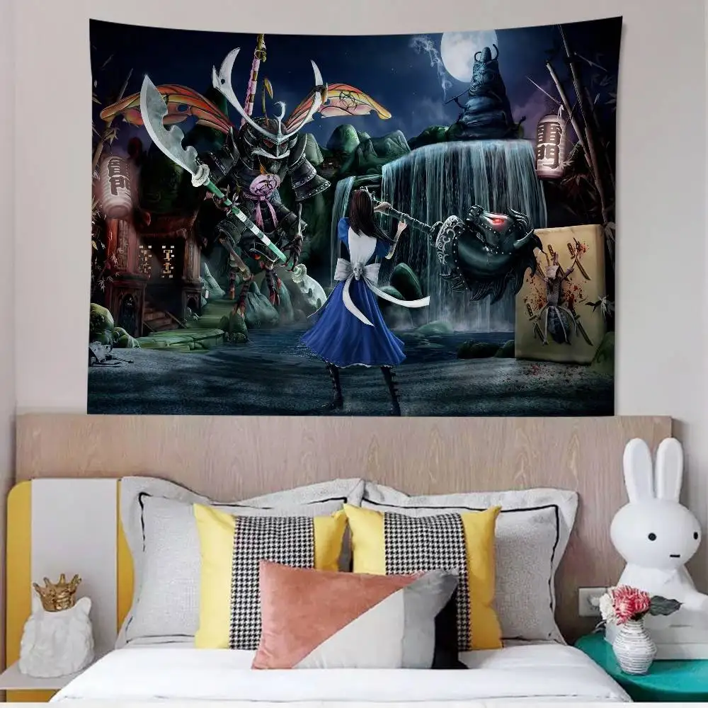 Game A-Alice Madness Returns Hanging Bohemian Tapestry Bohemian Wall Tapestries Mandala Kawaii Room Decor