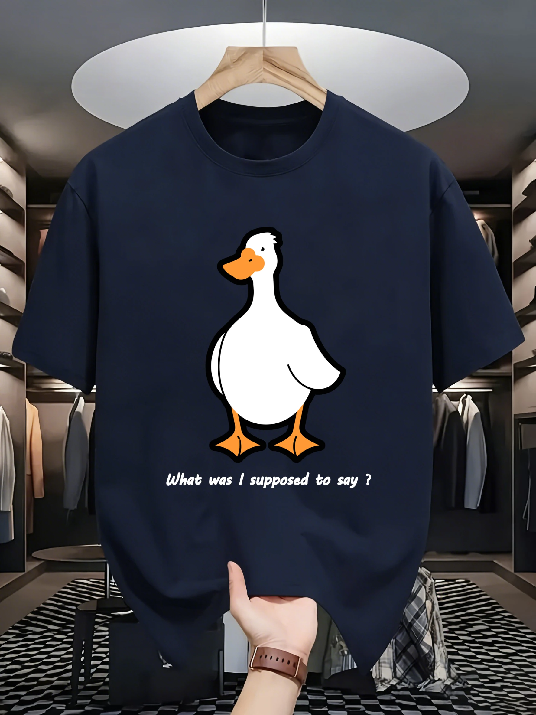 What Was Goose Supposed To Say Design Man Daily O-Neck T-Shirts Hip Hop Loose Clothes Cotton Summer Streetwear Classic Comfy Top