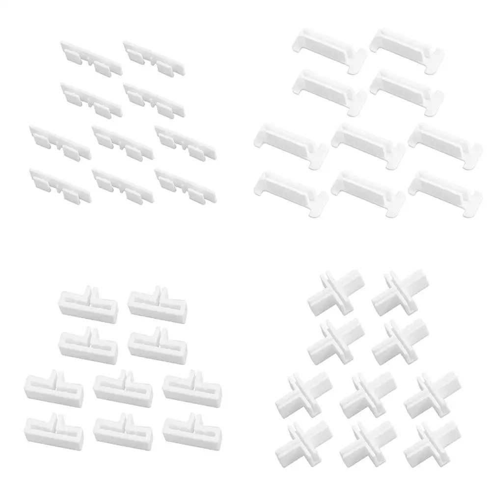 10PCS T/Cross/Three-way Type Cross Buckle Fixing Clip White Plastic Partition Extension Buckle Drawer Partition Accessories