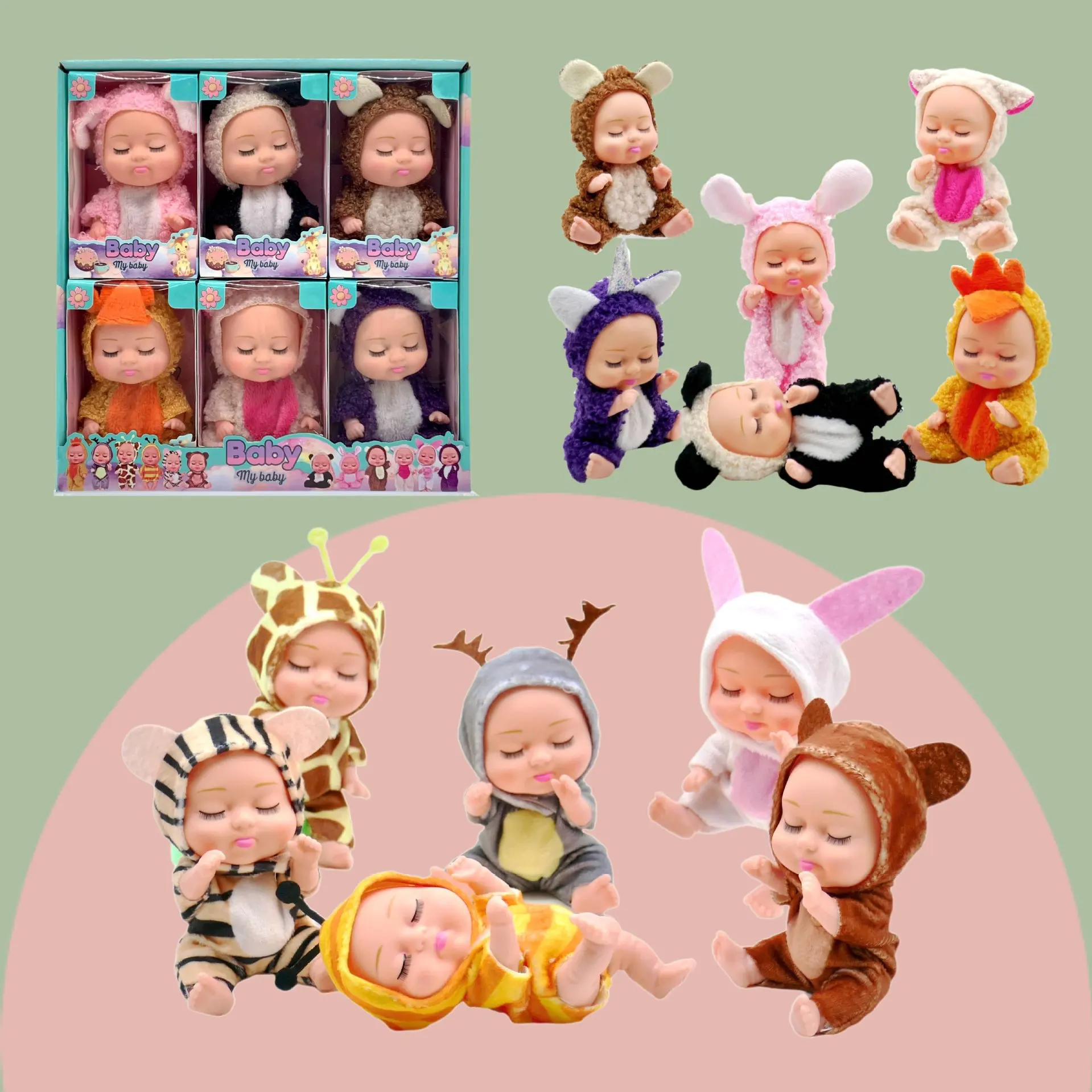 ตุ๊กตาทารกจำลองขนาด 8 นิ้วที่สามารถส่งเสียงได้ ตุ๊กตาเกิดใหม่ BJD ตุ๊กตาเพื่อนซี้ที่เหมือนจริง