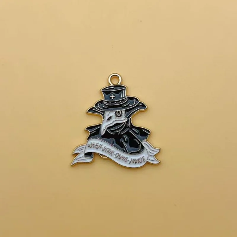 10 pieces of alloy drip oil Gothic style post apocalyptic bird beak crow charm pendant DIY jewelry accessories wholesale