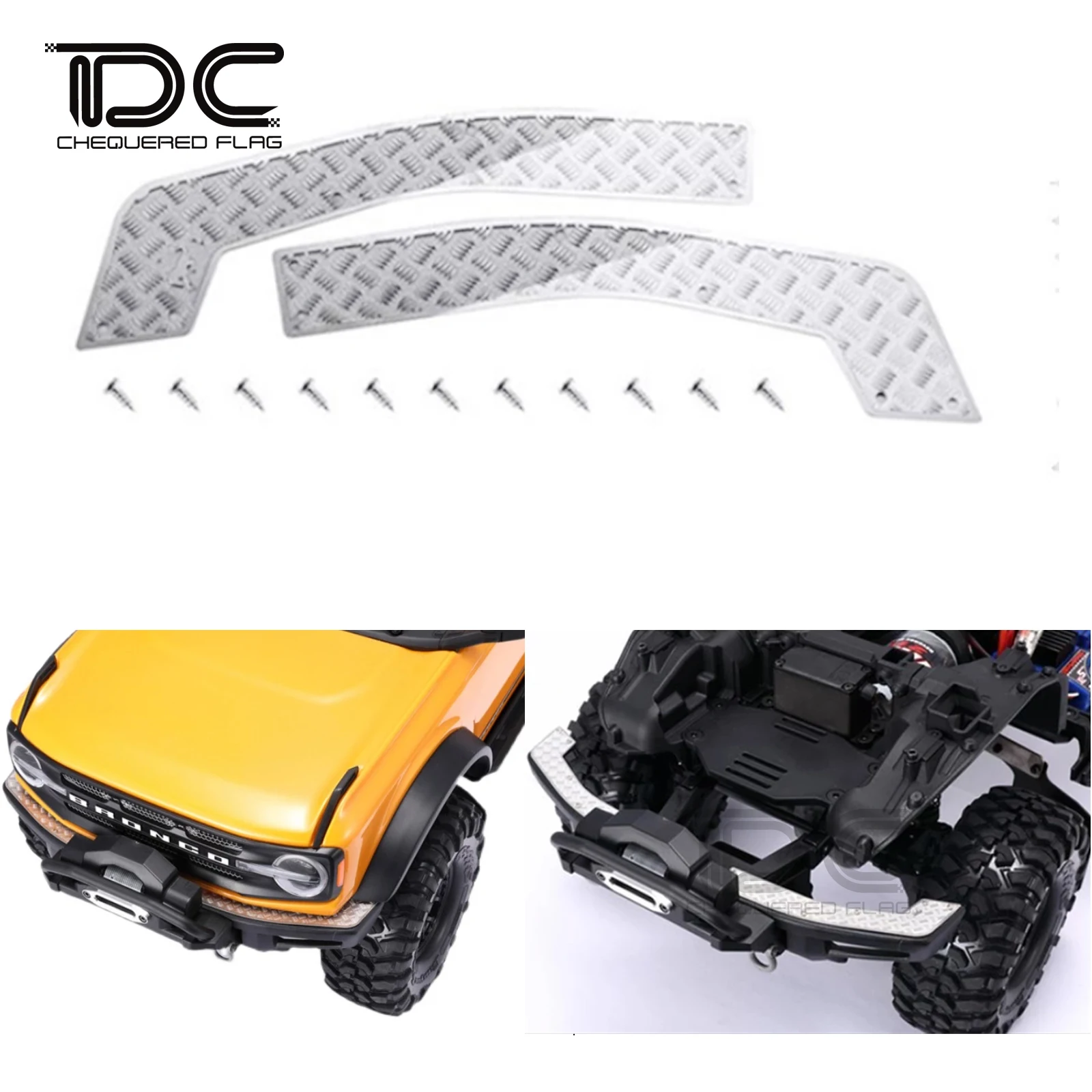 Adesivo de armadura anti-risco para RC Crawler, Folha de metal 3D para TRX4 Bronco 2021, Acessórios Atualização, 1:10