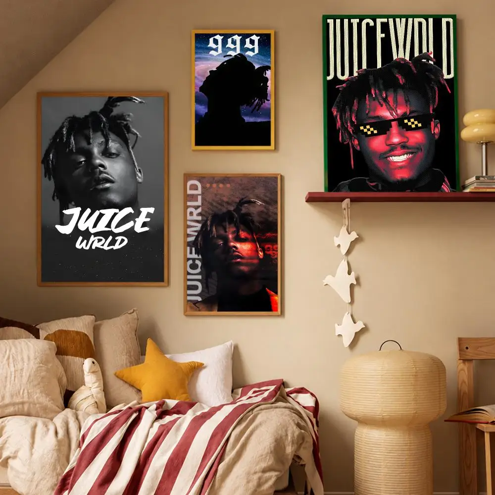 Singer Pop Juice WRLD Poster HD Waterproof Wall Art Posters Self Adhesive Bedroom Living Room Home Decor Gift