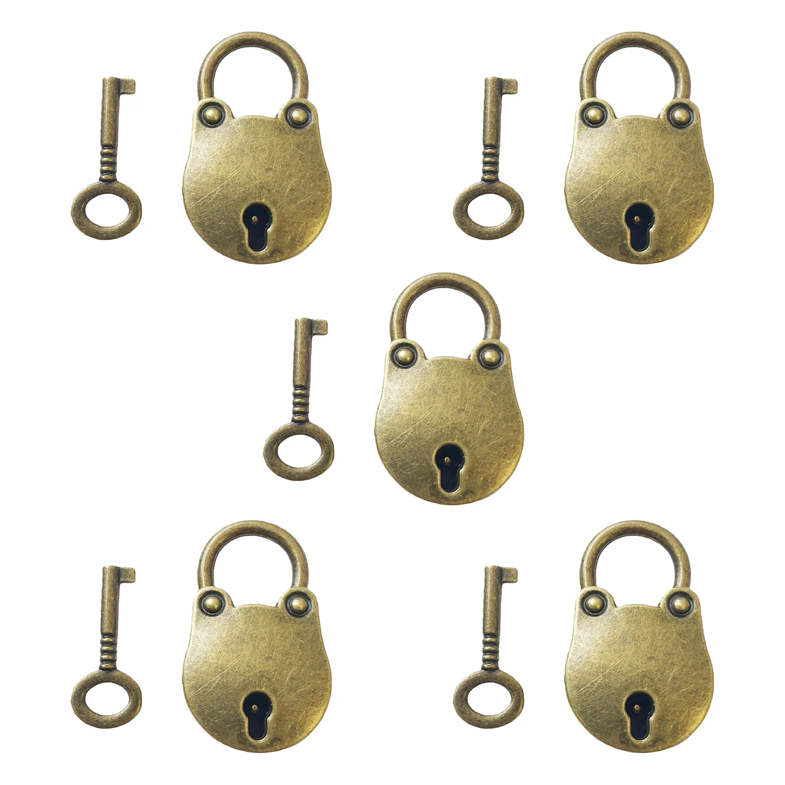 3/5pcs Vintage Mini Bear Head Padlock with Key Old Vintage Bear Padlock for Keys Jewelry Bags Storage Box Luggage Diary