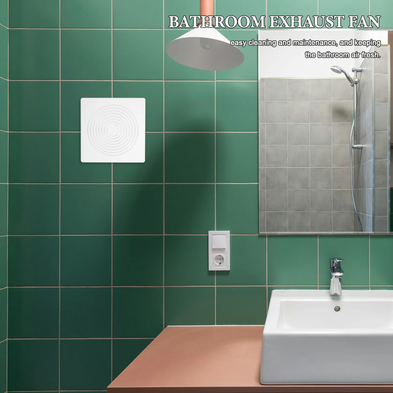 

Bathroom Exhaust Fan Cover 9X9 Inches Square Ceiling Vent Cap With Spring Plastic Grille Replacement For Extractor Fan Low