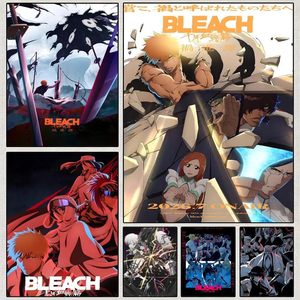 Anime B-Bleach TYBW Ichigo The Calamity Poster PP Wall Art Print Removable Water-Resistant Home Decor for Bedroom Apartment Gift