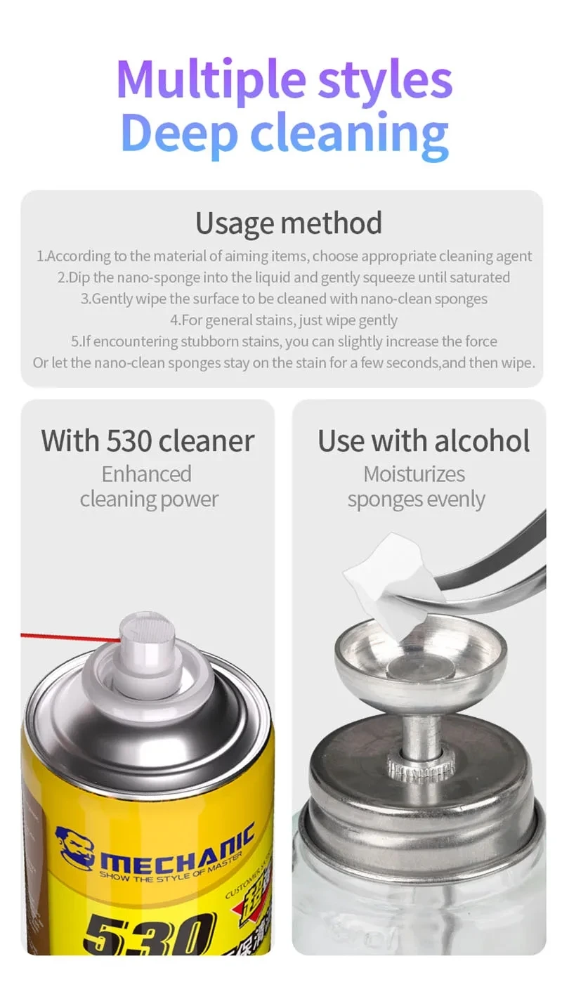 Mechanical NC800 NANO Cleaning Sponge for Mobile Phone Repair Motherboard Chip Adsorption Strong Cleaning Cotton No Residue