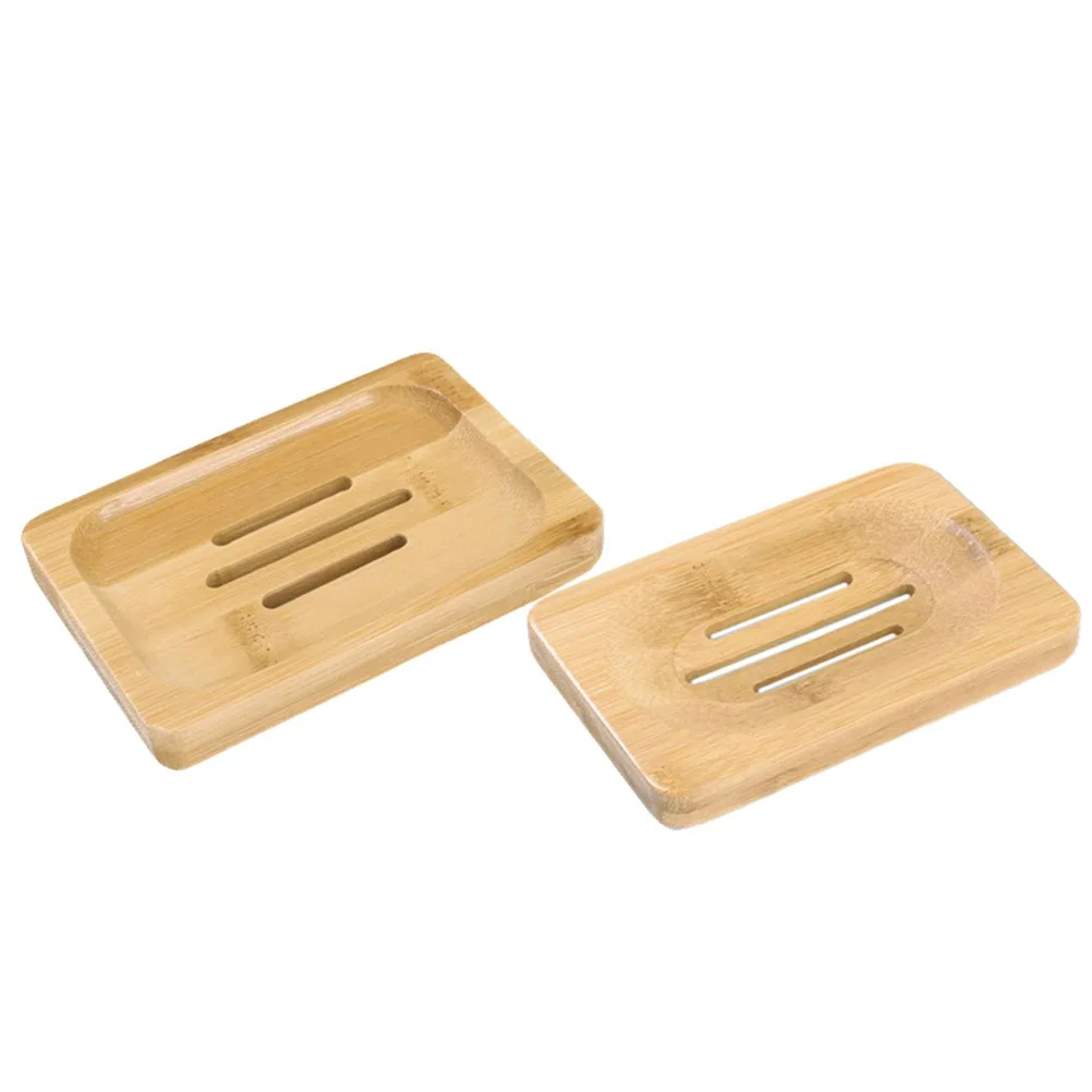 

2Pcs Wood Soap Case Container Practical Simple Shape for Home Hotel Kitchen Bathroom Travel Storage Wood Soap Box