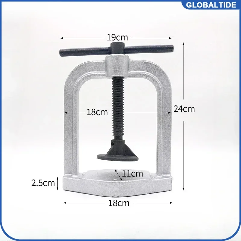 Dental Lab Double‑Layer Press Machine, Forged Brass Flask Clamp Compressor for Denture Processing Laboratory Equipment