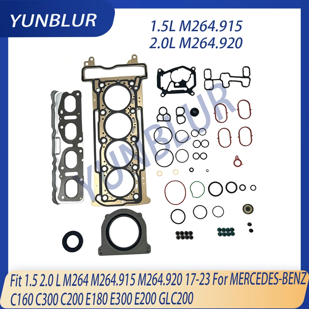 Engine Full Gasket Set Fit 1.5 2.0 L M264 M264.915 M264.920 17-23 For MERCEDES-BENZ C160 C300 C200 E180 E300 E200 GLC200