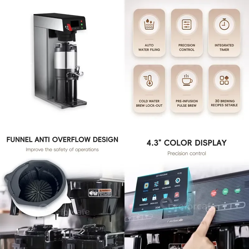 Multi-function 1.5 Gallon Commercial Brewer Coffee Machine Drip Catering Coffee Maker Commercial Coffee Brewer