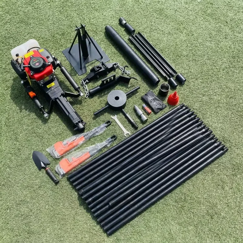 Portable Core Drilling Rig with Gear & Engine Max.15m Depth Soil Core Sampler for Geological Exploration