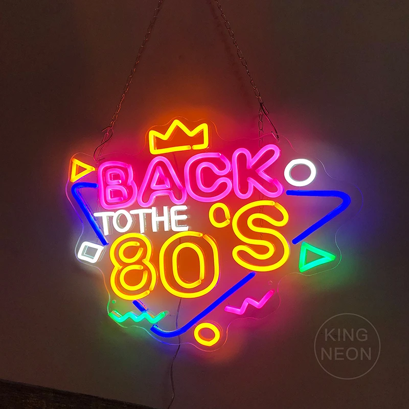 LED Back To The 80s Custom Neon Sign Vintage Wall Decor For Bar Beach Shop Restaurant Party Decorative Light