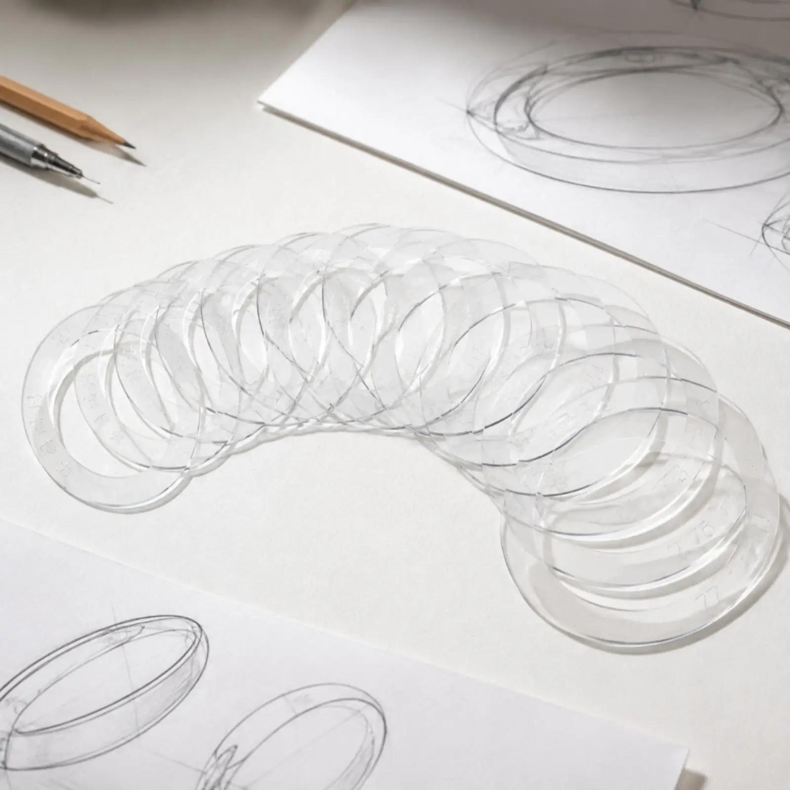 Transparent Bangle Tracing Gauge Clear Graduations Bangle Drawing Gauge Wear-Resistant for DIY Crafters, Workshop