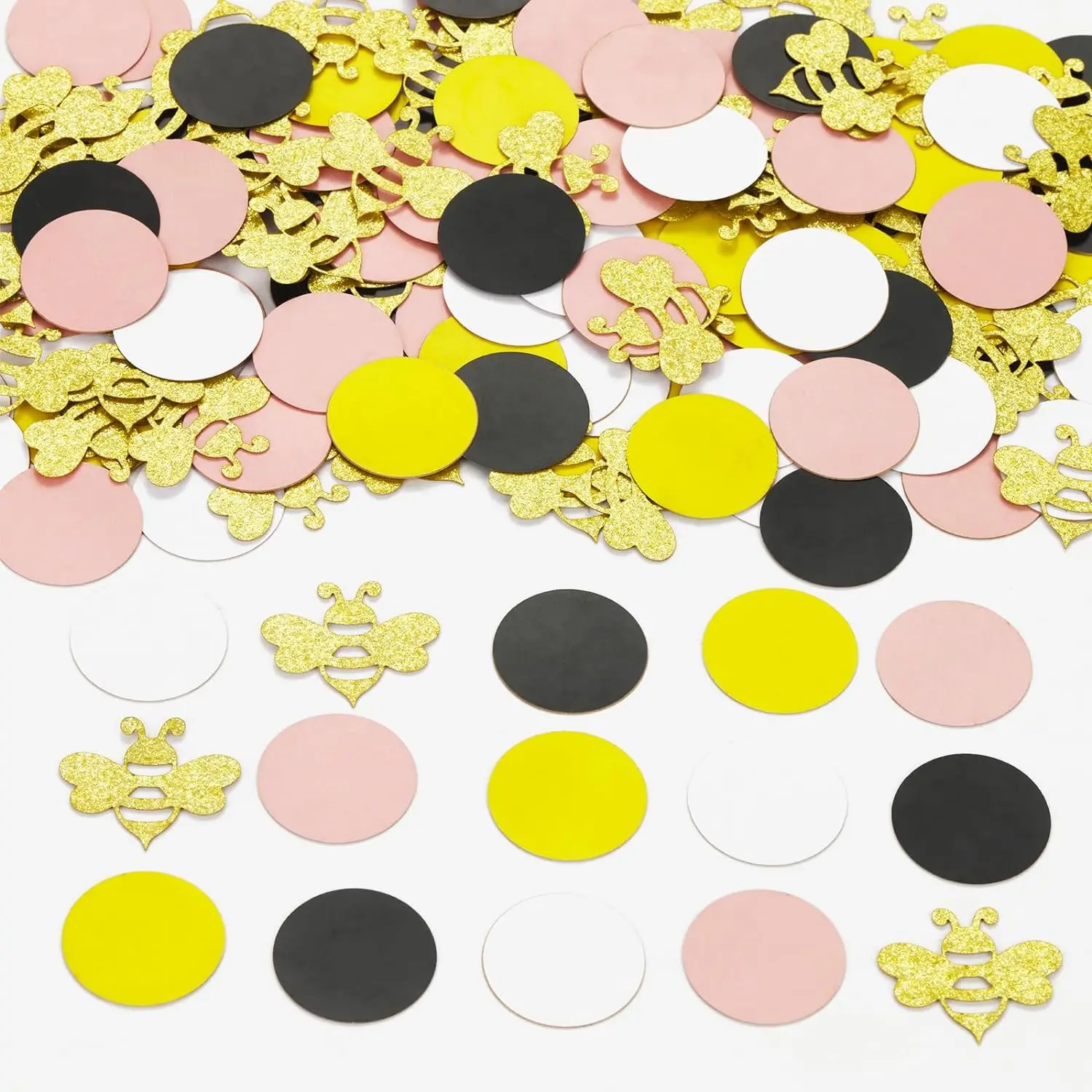 Bee Party Table Decor Glitter Circle Bee Confetti for Tables Scatters Bee Themed Baby Shower First Birthday