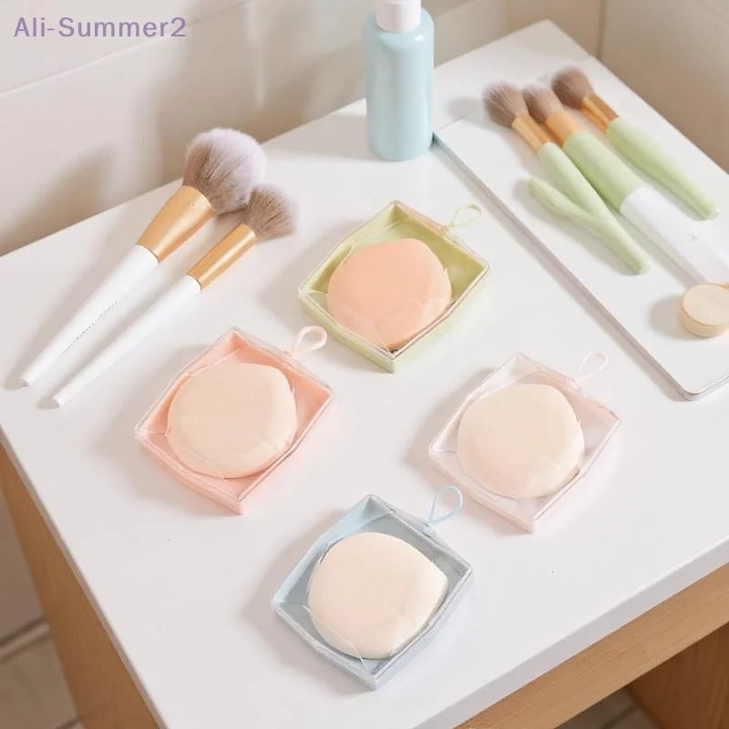 {MX} Scatola portaoggetti in plastica per soffio per trucco da 1/5 pezzi con coperchio trasparente Contenitore per spugna in polvere appendibile Borse cosmetiche portatili