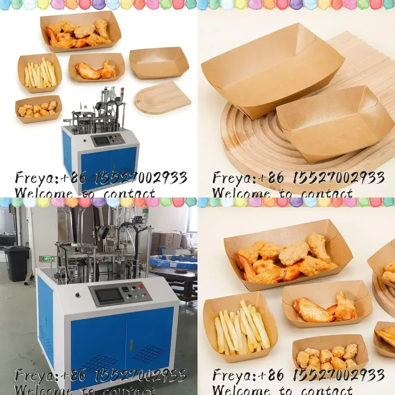 Disposable Oil Proof Paper Boat Box Forming Machine Kraft Food Container Production Machine