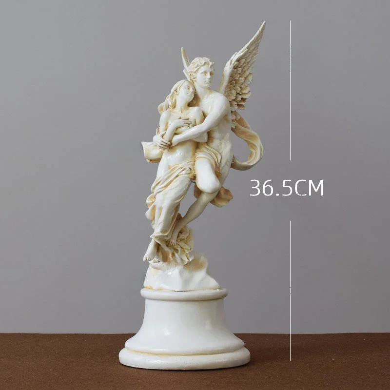 Mythological statue, winged angel, creative resin figure, couple sculpture, living room table decoration ornaments