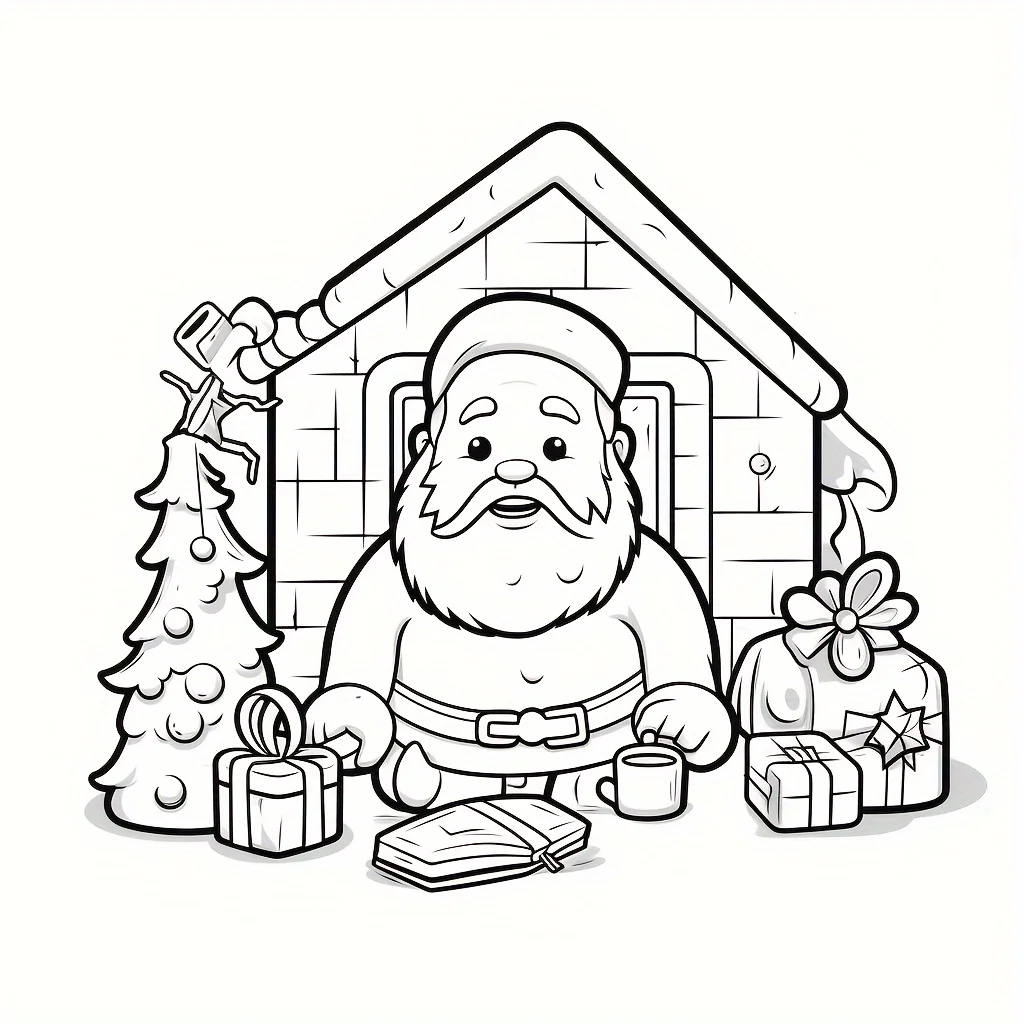 28 Pages Funny Christmas Theme Coloring Book for Adult Stress Reduction | Colouring Book for Stress Relief and Mood Reduction