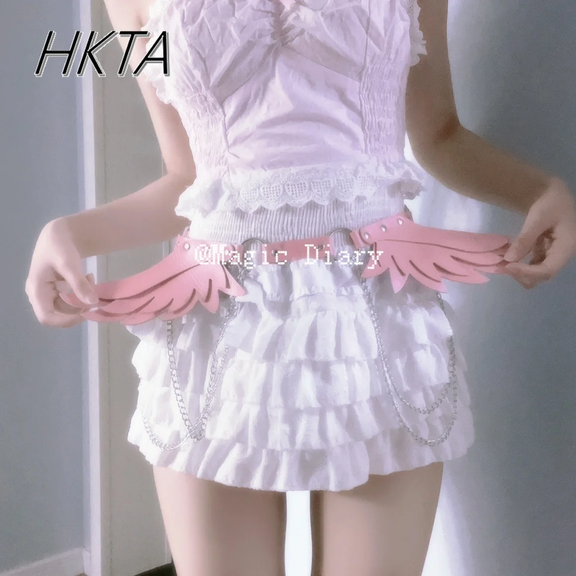 

Gothic Angel Wings Belt Harajuku Black Punk Subculture Mine Series Second Dimensional Lolita Wings Black Belt Women and Men
