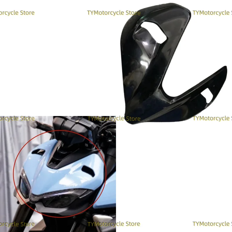 

Bright black Front Fairing Front Air Intake Cover Headlight Front Cover Guard Fit For Ducati Streetfighter V4 V4S V4SP 2020-2023