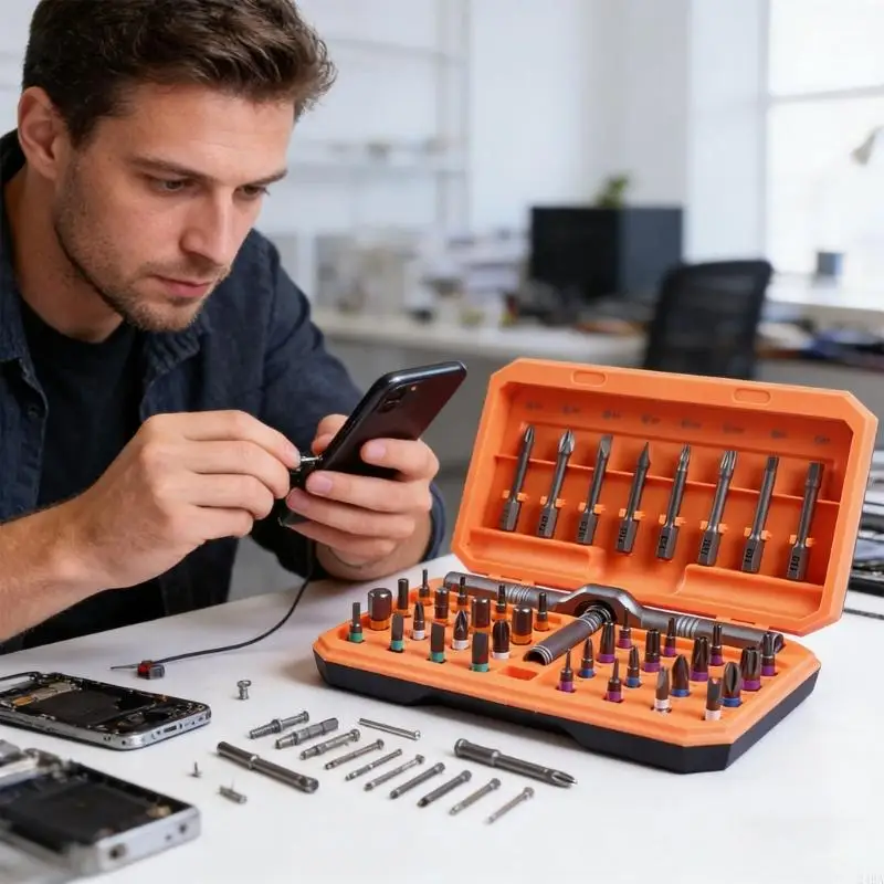 Small 42 Unit Rotating Screwdriver Ends For Home DIY Projects