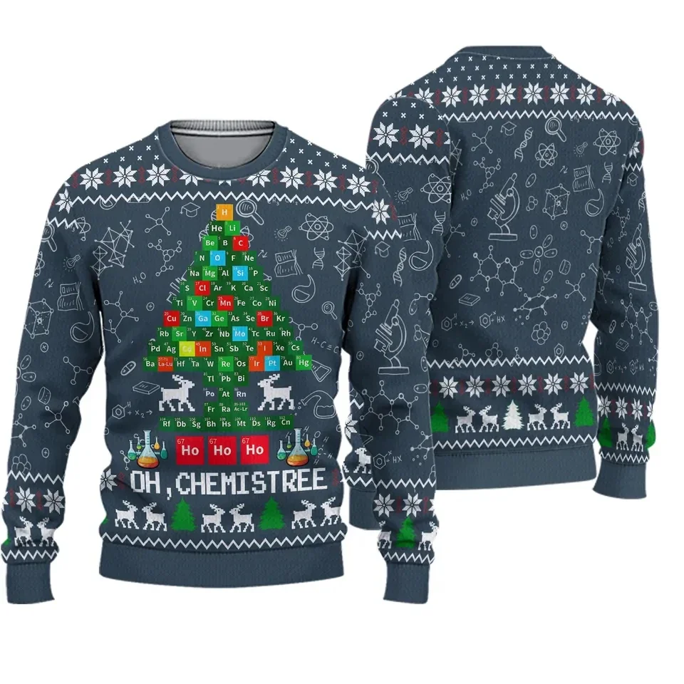 Rooster 3d Printed Ugly Christmas Sweater Cute Xmas Tree Graphic Sweatshirts Fashion for Man Jumper Sweaters Unisex Tops view 5