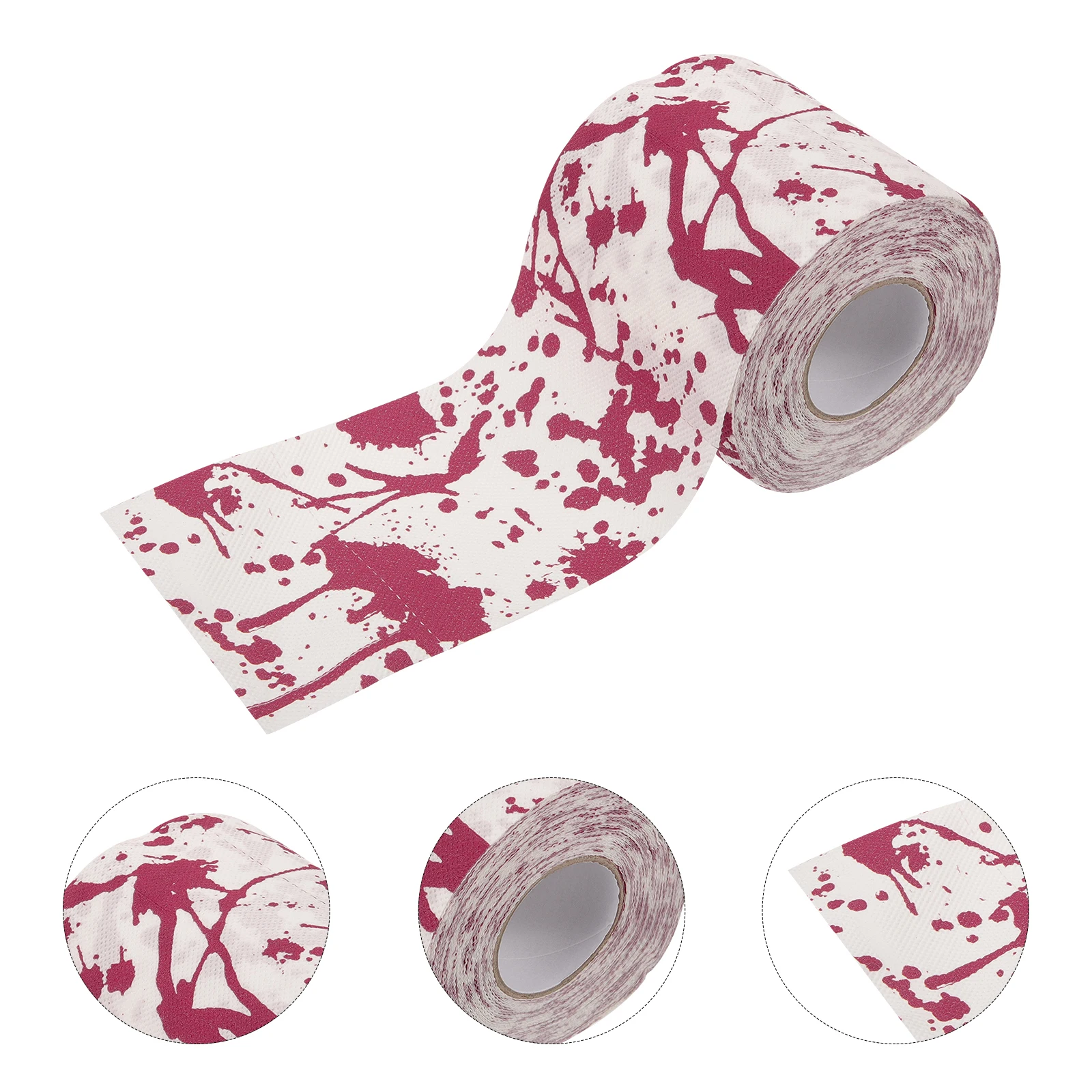 

1 Bloodstain Toilet Paper Scary Bloody Print Decorative Colored Roll Halloween Party Favors Office Gift Red Streamer Supplies