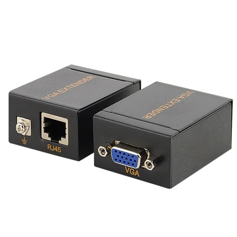 1 Pair Receiver Transmitter VGA To RJ45 Extender Repeater By Cat5e/6 Up To 60M VGA UTP for PC Laptop Computer Projector