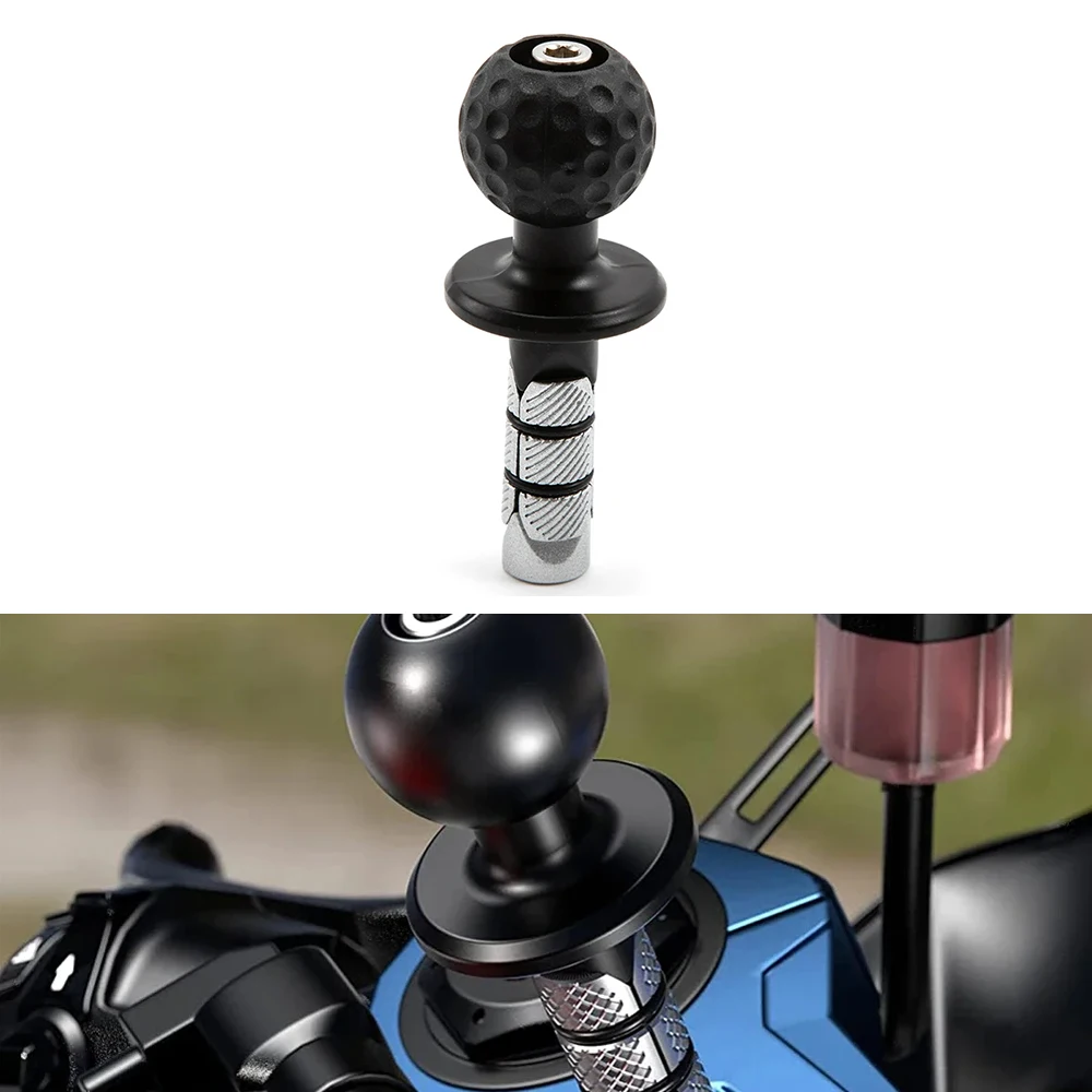 25mm Ball Head Universal Motorcycle Metal Bike Black Mount Fork Stem Ballhead Base for Mount Kit Adapter Mobile Phone Holder